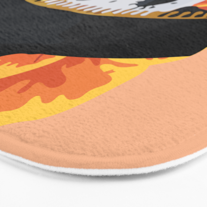 Charro mexican kawaii cute sugar skull mexican style cempasúchil mustache mexican sombrero skeleton  Bath Mat Gallery Image 3