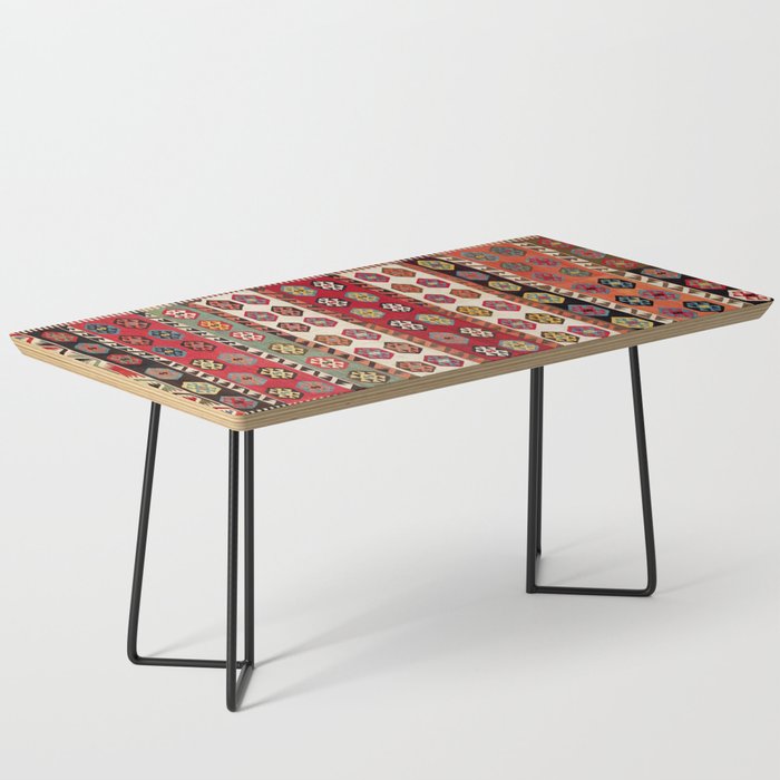 Kurdish  Antique Malatya Turkish Kilim Print Coffee Table Gallery Image 1