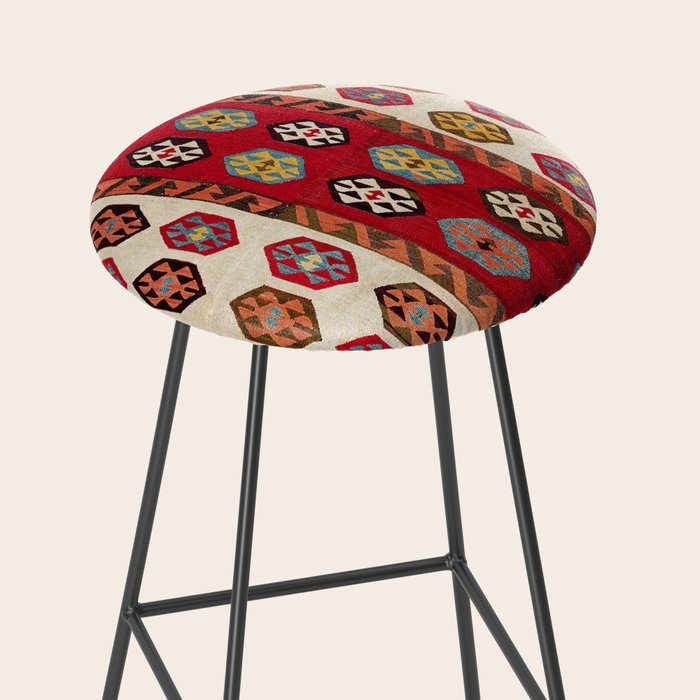 Kurdish  Antique Malatya Turkish Kilim Print Stool Gallery Image 2