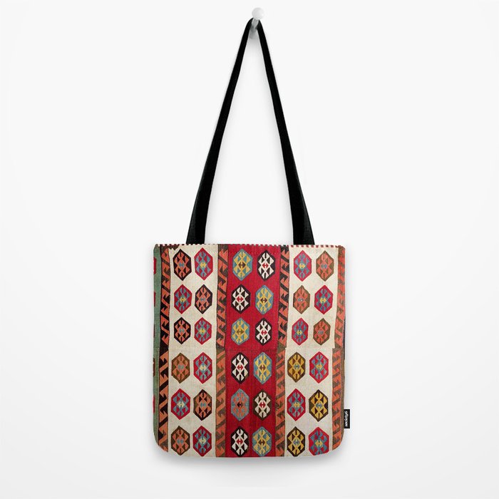 Kurdish  Antique Malatya Turkish Kilim Print Tote Bag Gallery Image 2