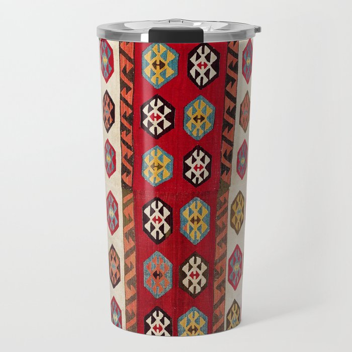 Kurdish  Antique Malatya Turkish Kilim Print Travel Mug Gallery Image 1