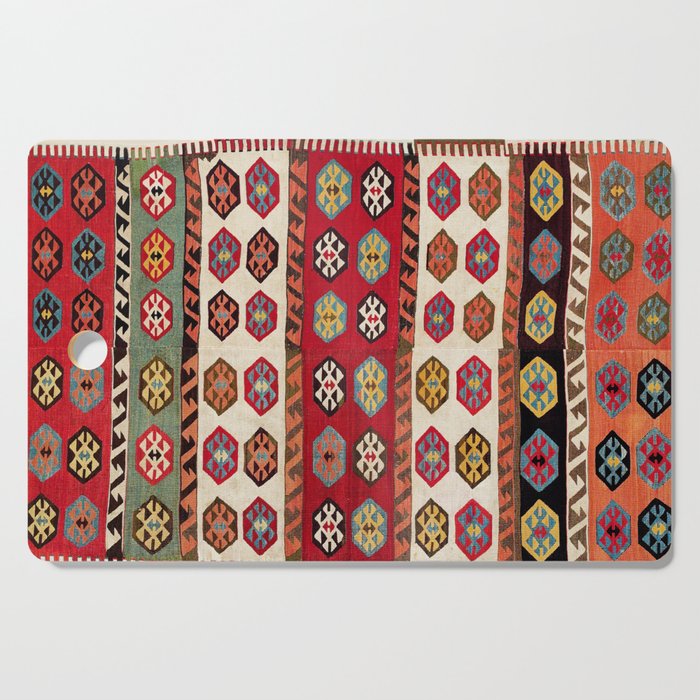 Kurdish  Antique Malatya Turkish Kilim Print Cutting Board Gallery Image 1