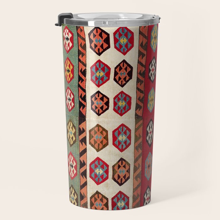 Kurdish  Antique Malatya Turkish Kilim Print Travel Mug Gallery Image 3