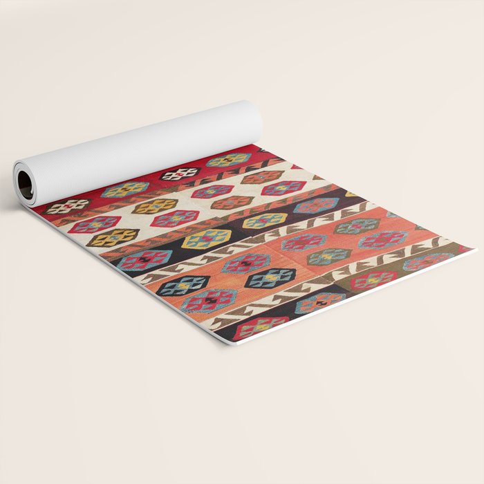 Kurdish  Antique Malatya Turkish Kilim Print Yoga Mat Gallery Image 2
