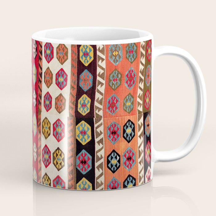Kurdish  Antique Malatya Turkish Kilim Print Coffee Mug Gallery Image 1