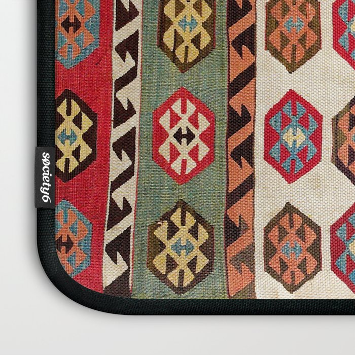 Kurdish  Antique Malatya Turkish Kilim Print Laptop Sleeve Gallery Image 3