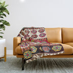 Kurdish  Antique Malatya Turkish Kilim Print Throw Blanket Gallery Image 1