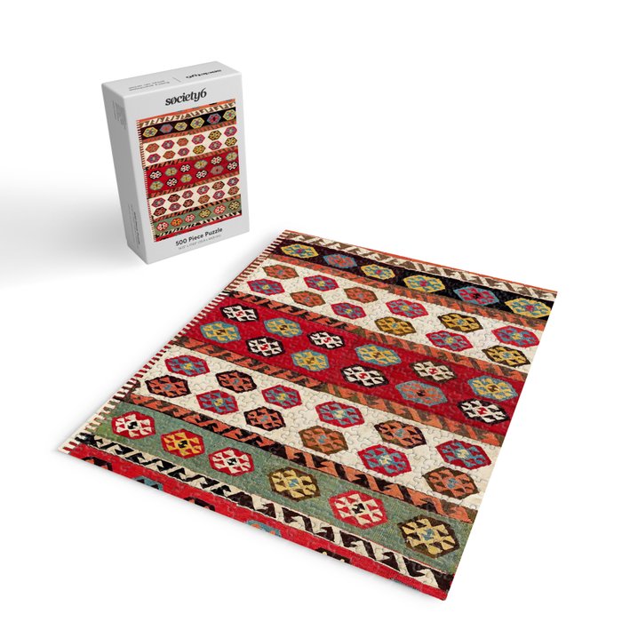 Kurdish  Antique Malatya Turkish Kilim Print Jigsaw Puzzle Gallery Image 2
