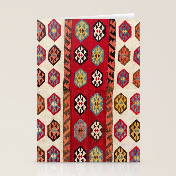 Kurdish  Antique Malatya Turkish Kilim Print Stationery Card Gallery Image 2