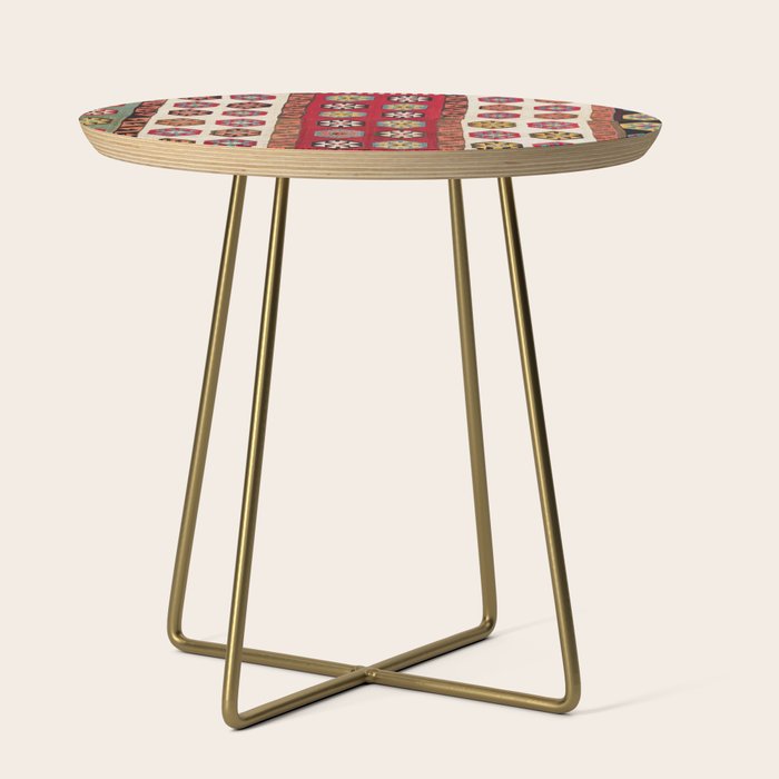 Kurdish  Antique Malatya Turkish Kilim Print Side Table Gallery Image 1