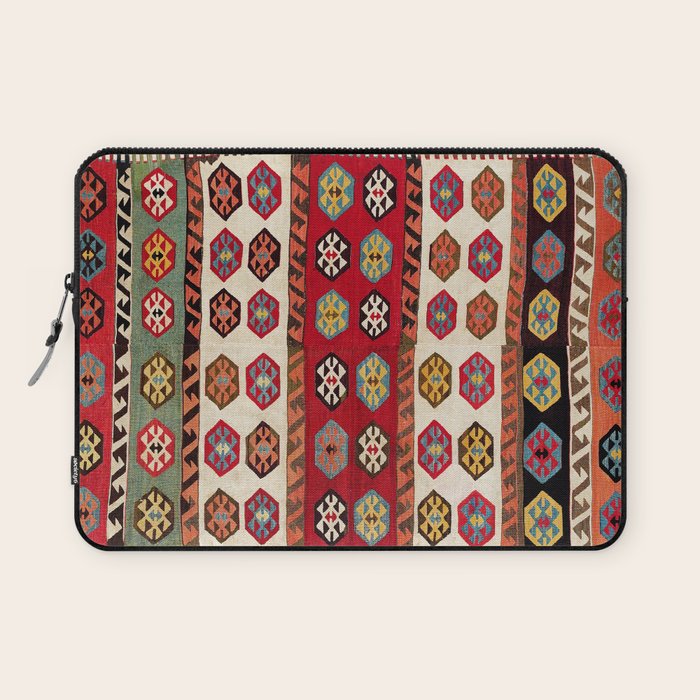 Kurdish  Antique Malatya Turkish Kilim Print Laptop Sleeve Gallery Image 1
