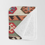 Kurdish  Antique Malatya Turkish Kilim Print Throw Blanket Gallery Image 3