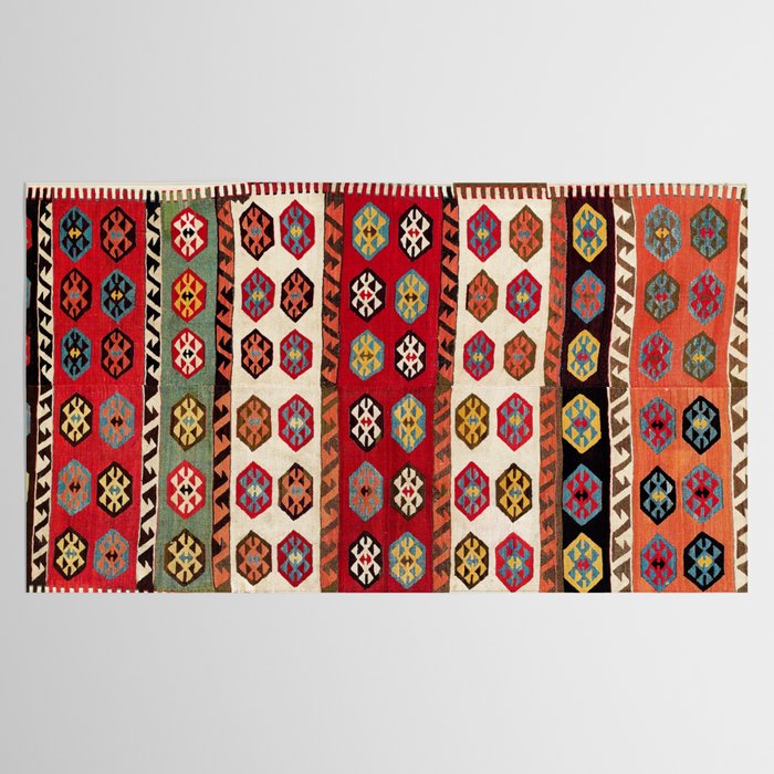 Kurdish  Antique Malatya Turkish Kilim Print Tablecloth Gallery Image 2