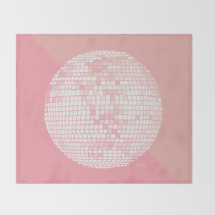 Disco Ball - Blush Throw Blanket Gallery Image 2