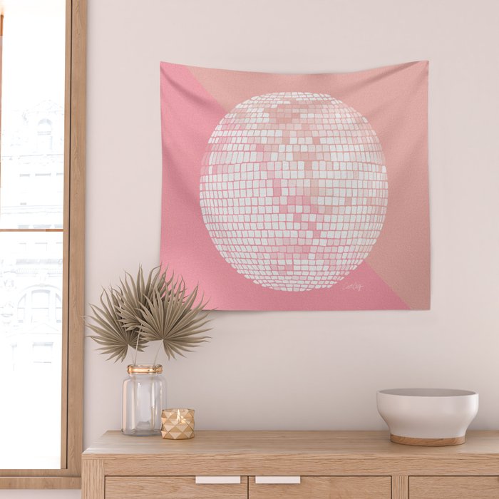 Disco Ball - Blush Wall Tapestry Gallery Image 2