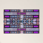 Purple and Blue Art Deco Stained Glass Design Welcome Mat Gallery Image 1