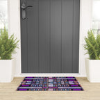 Purple and Blue Art Deco Stained Glass Design Welcome Mat Gallery Image 3