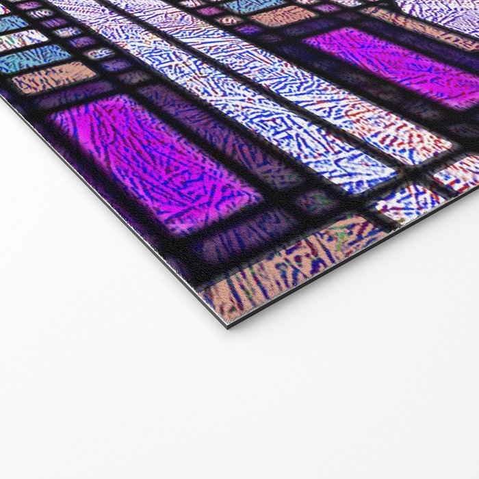Purple and Blue Art Deco Stained Glass Design Welcome Mat Gallery Image 2