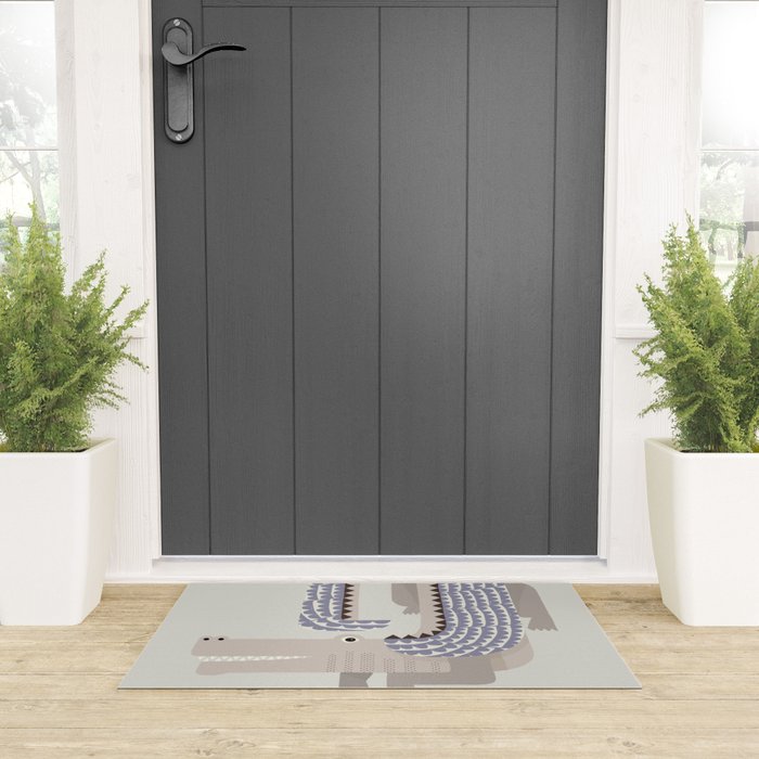 Whimsical Crocodile Welcome Mat Gallery Image 3