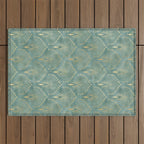 Art Deco, Decorative Leaf Pattern Outdoor Rug Gallery Image 1