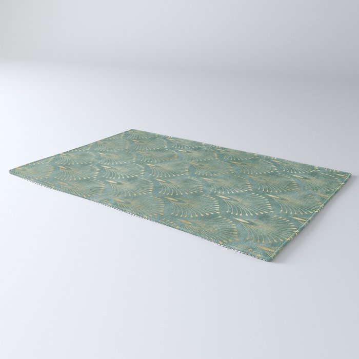 Art Deco, Decorative Leaf Pattern Rug Gallery Image 3