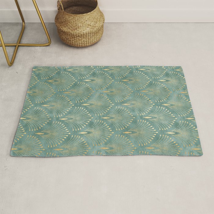 Art Deco, Decorative Leaf Pattern Rug Gallery Image 1
