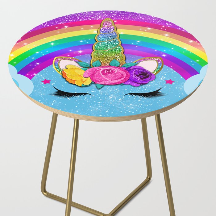 Rainbow Sparkle Unicorn Side Table Gallery Image 2