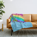 Rainbow Sparkle Unicorn Throw Blanket Gallery Image 1