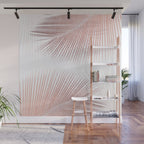 Palm leaf synchronicity - rose gold Wall Mural Gallery Image 1