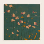 Pastel Floral on Emerald Green Wood Wall Art Gallery Image 1