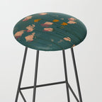 Pastel Floral on Emerald Green Stool Gallery Image 2