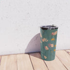 Pastel Floral on Emerald Green Travel Mug Gallery Image 4