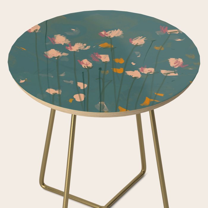 Pastel Floral on Emerald Green Side Table Gallery Image 2