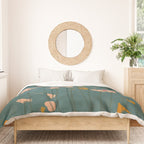 Pastel Floral on Emerald Green Duvet Cover Gallery Image 3
