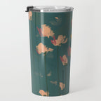 Pastel Floral on Emerald Green Travel Mug Gallery Image 3