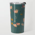 Pastel Floral on Emerald Green Travel Mug Gallery Image 2
