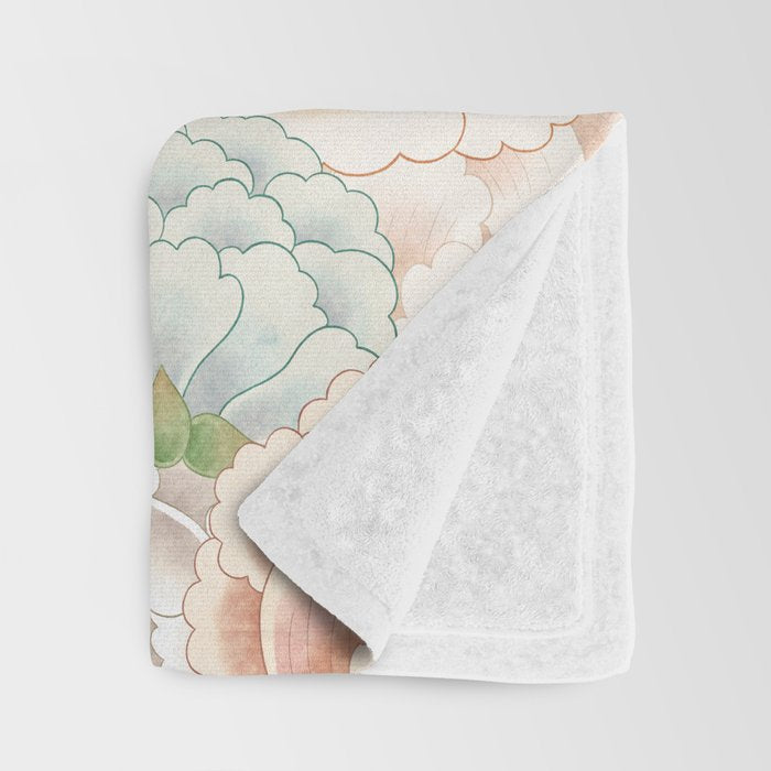 Field of peony flowers Throw Blanket Gallery Image 3