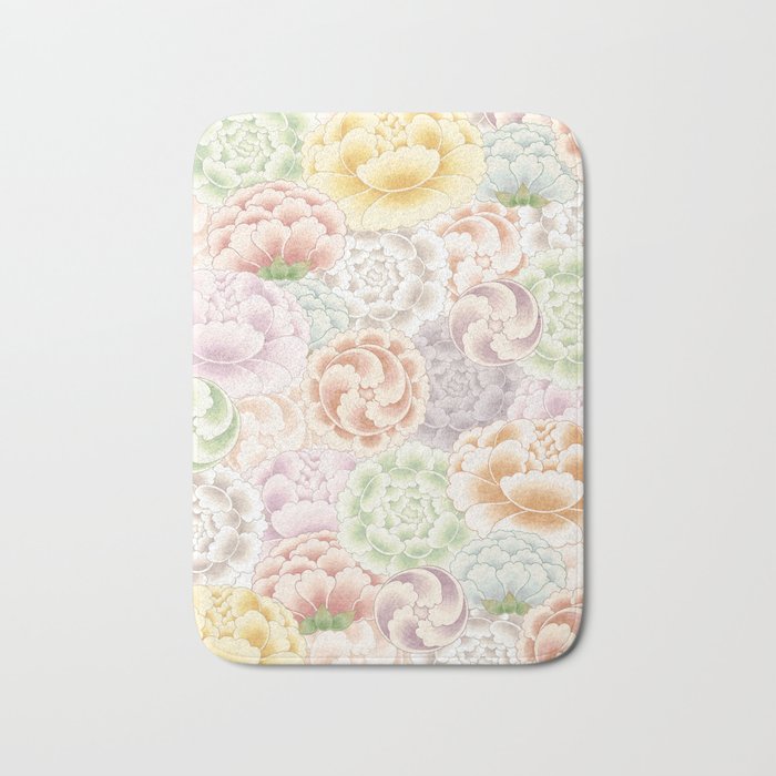 Field of peony flowers Bath Mat Gallery Image 1