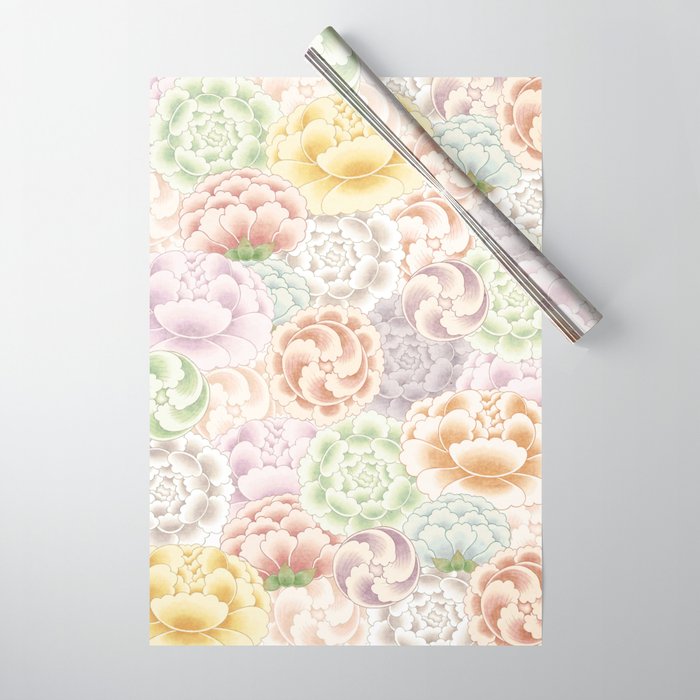 Field of peony flowers Wrapping Paper Gallery Image 1