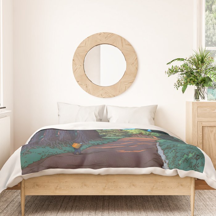 NikkÃ´ gaidÃ´ - Hasui Kawase - The Road to Nikko Kawase Hasui Duvet Cover Gallery Image 3