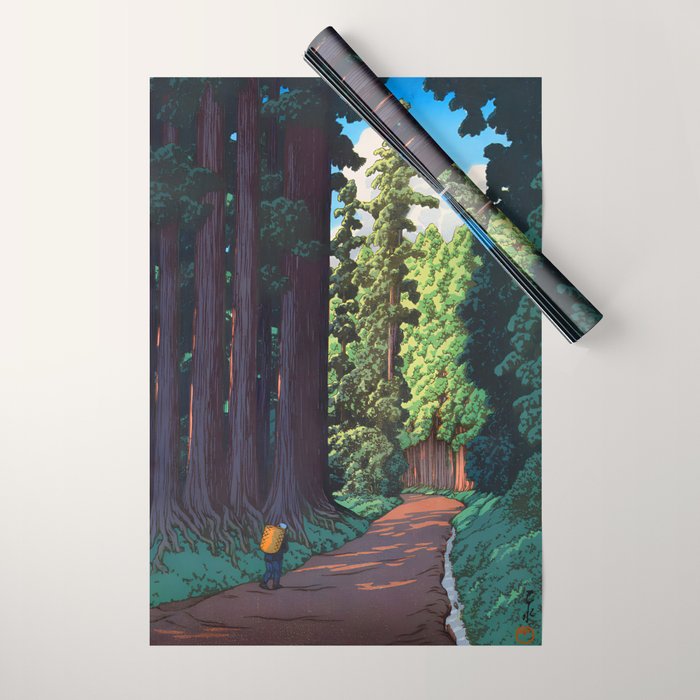 NikkÃ´ gaidÃ´ - Hasui Kawase - The Road to Nikko Kawase Hasui Wrapping Paper Gallery Image 1