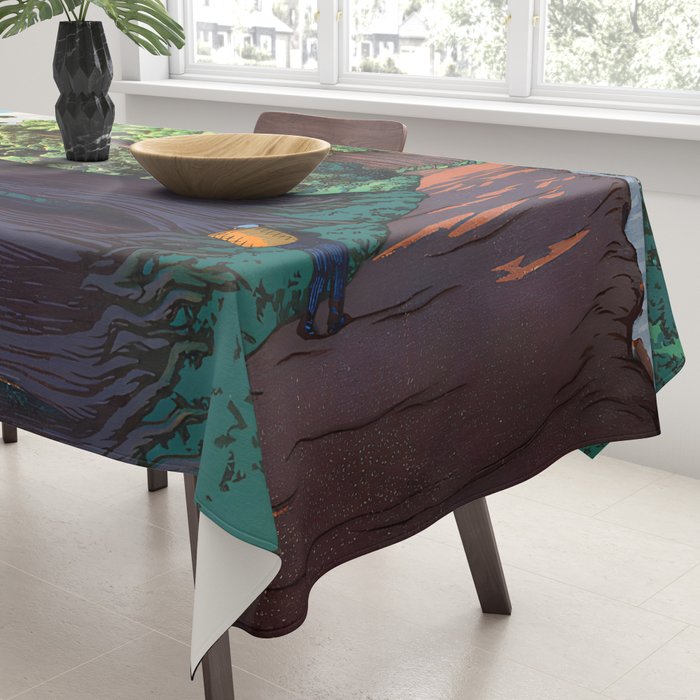 NikkÃ´ gaidÃ´ - Hasui Kawase - The Road to Nikko Kawase Hasui Tablecloth Gallery Image 3