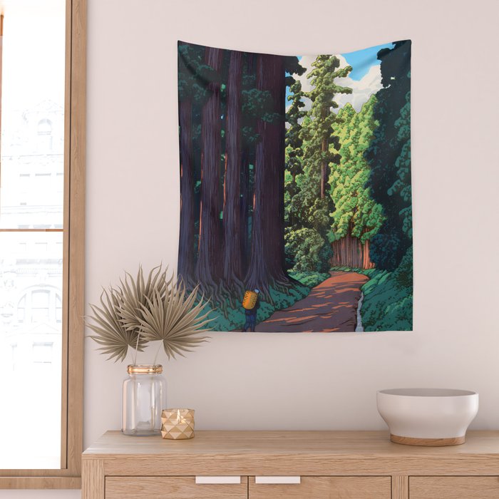 NikkÃ´ gaidÃ´ - Hasui Kawase - The Road to Nikko Kawase Hasui Wall Tapestry Gallery Image 2