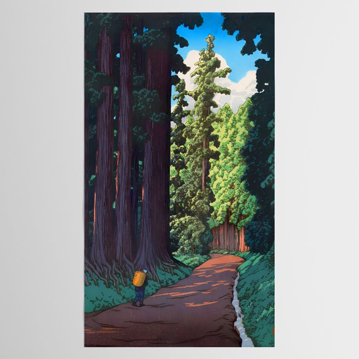 NikkÃ´ gaidÃ´ - Hasui Kawase - The Road to Nikko Kawase Hasui Tablecloth Gallery Image 2