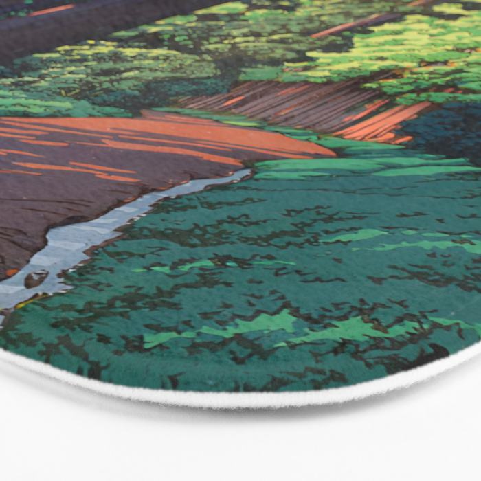 NikkÃ´ gaidÃ´ - Hasui Kawase - The Road to Nikko Kawase Hasui Bath Mat Gallery Image 3