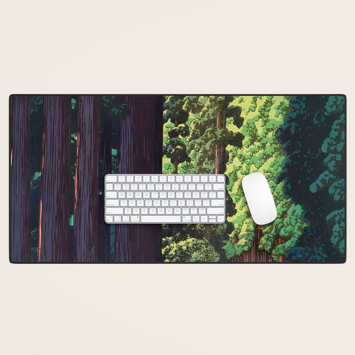 NikkÃ´ gaidÃ´ - Hasui Kawase - The Road to Nikko Kawase Hasui Desk Mat Gallery Image 1