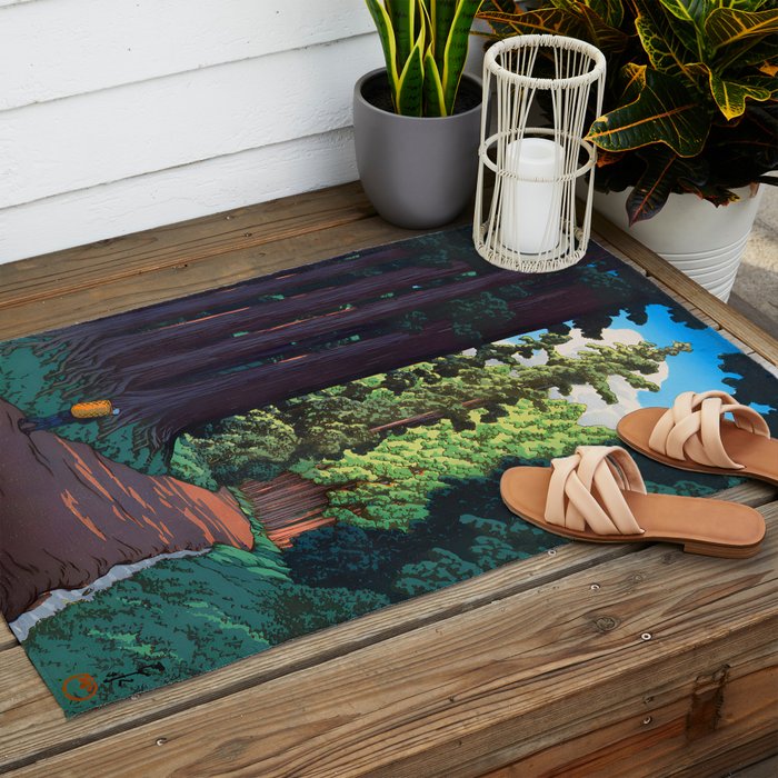 NikkÃ´ gaidÃ´ - Hasui Kawase - The Road to Nikko Kawase Hasui Outdoor Rug Gallery Image 2