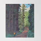 NikkÃ´ gaidÃ´ - Hasui Kawase - The Road to Nikko Kawase Hasui Throw Blanket Gallery Image 2
