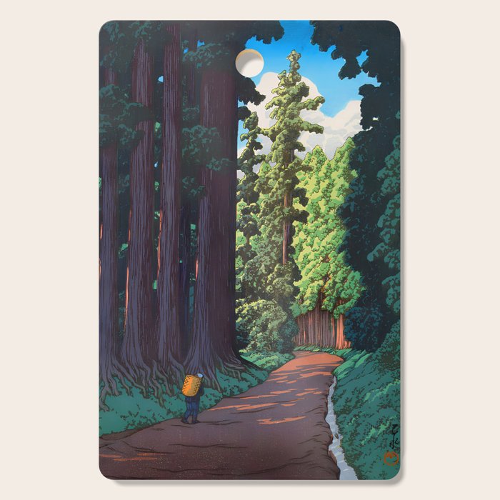 NikkÃ´ gaidÃ´ - Hasui Kawase - The Road to Nikko Kawase Hasui Cutting Board Gallery Image 1