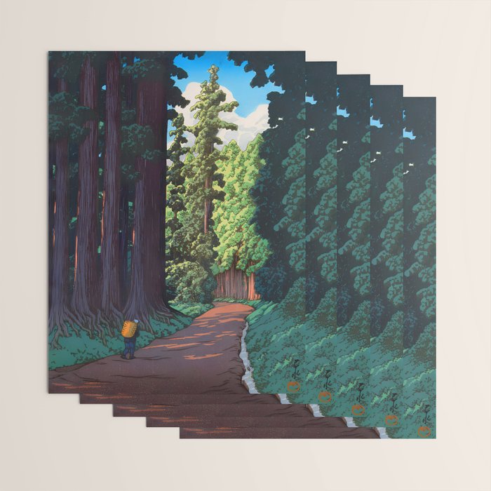 NikkÃ´ gaidÃ´ - Hasui Kawase - The Road to Nikko Kawase Hasui Wrapping Paper Gallery Image 3